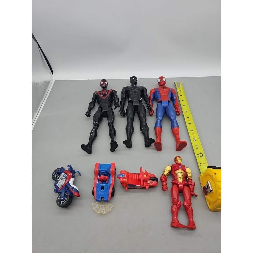 Marvel Universe 12-Inch Action Figures Lot of 3 & Toy Lot Motorcycl Transformer